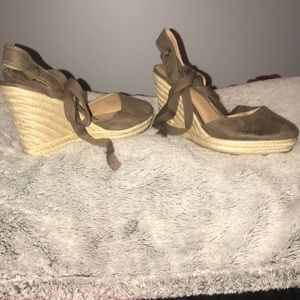 Green Suede Wedges